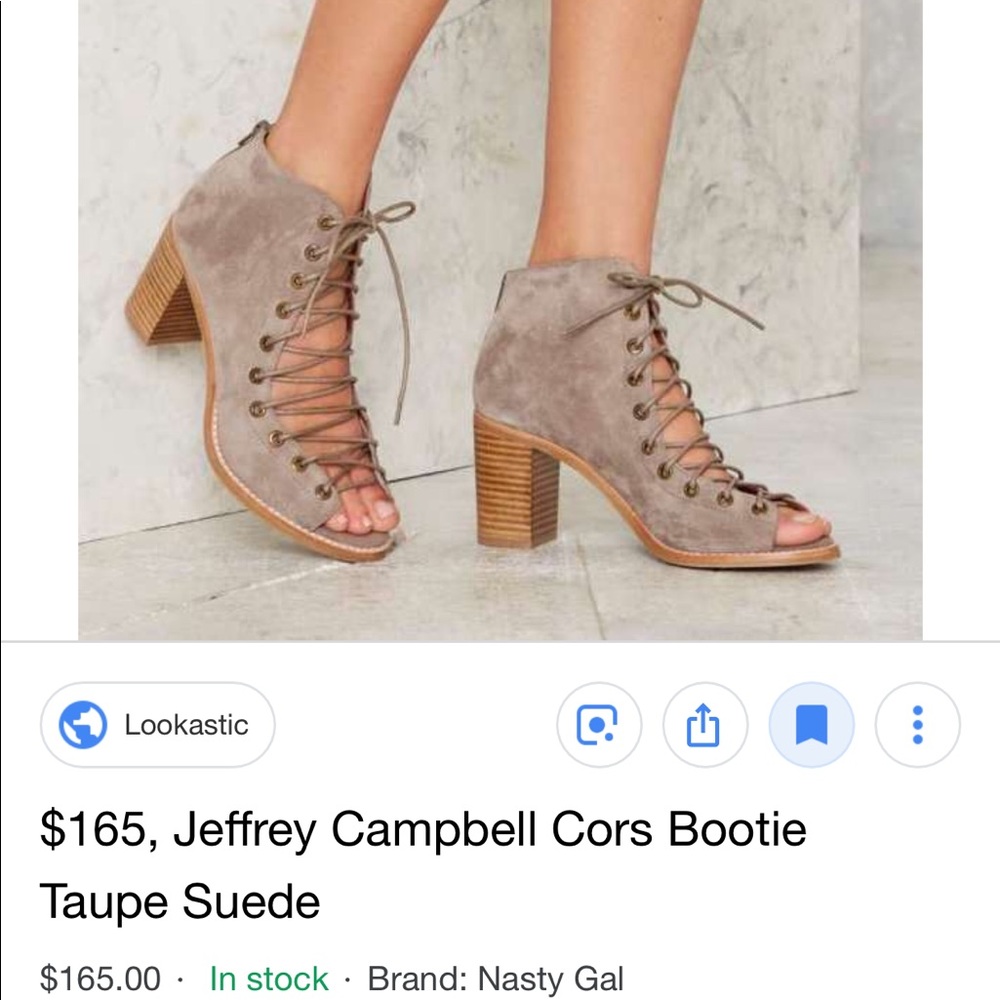 Jeffrey Campbell Cors Ankle Boot in Taupe Suede